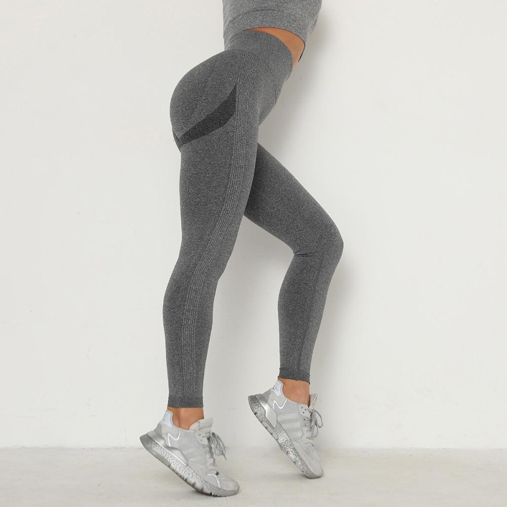 Women High Waist Seamless Leggings in various colors, showcasing the scrunch butt design and elastic waist for comfort and support during workouts.