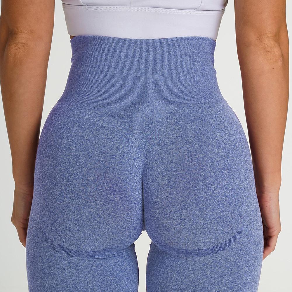 Women High Waist Seamless Leggings in various colors, showcasing the scrunch butt design and elastic waist for comfort and support during workouts.