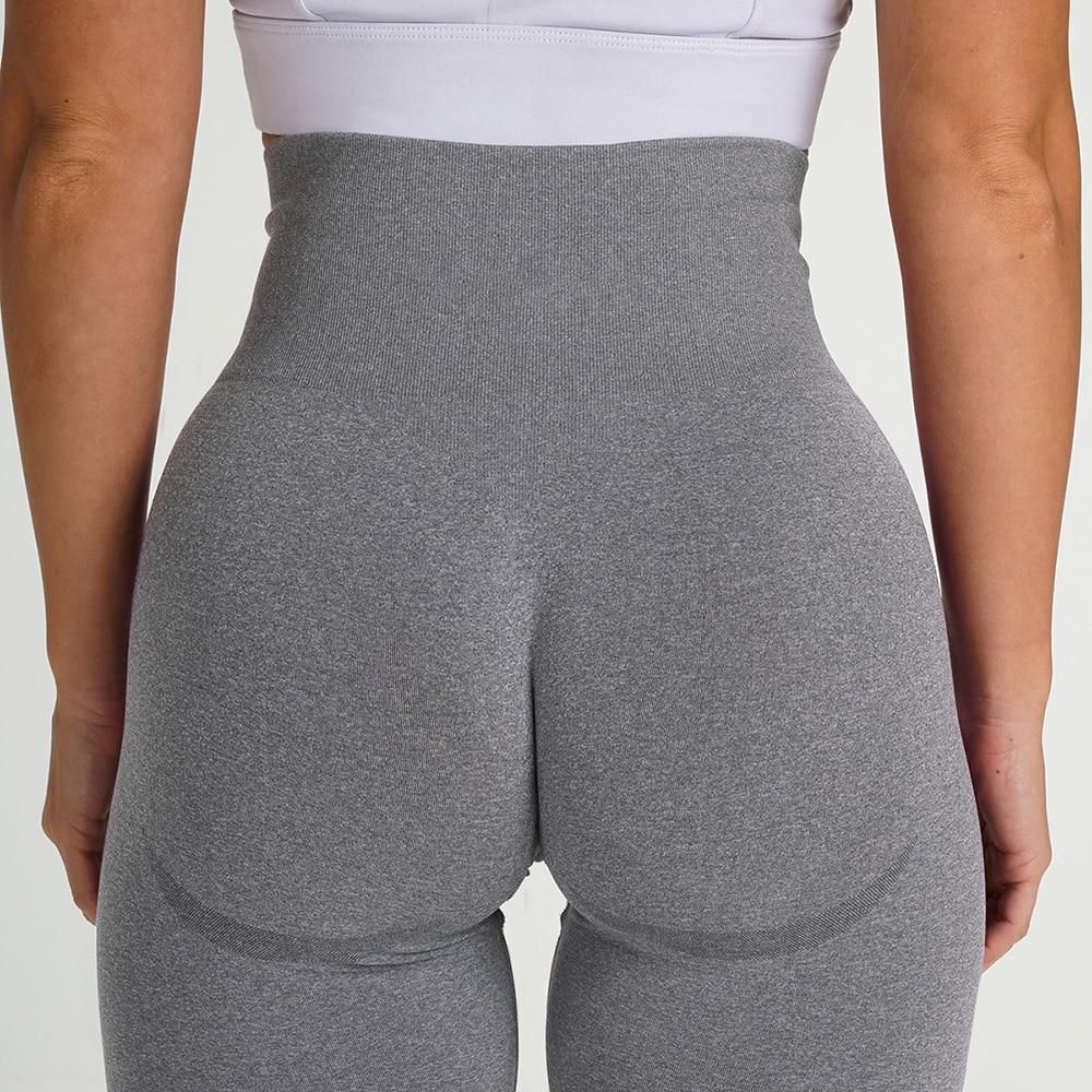 Women High Waist Seamless Leggings in various colors, showcasing the scrunch butt design and elastic waist for comfort and support during workouts.