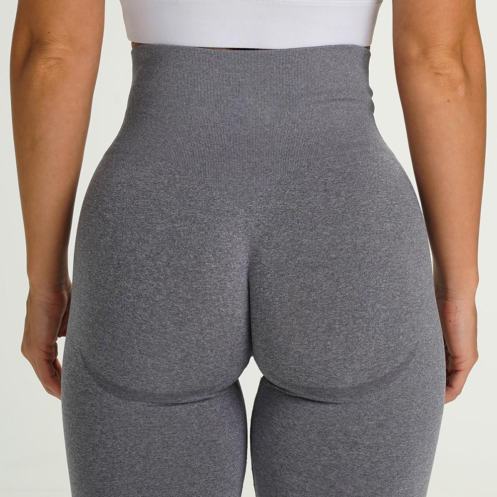 Women High Waist Seamless Leggings in various colors, showcasing the scrunch butt design and elastic waist for comfort and support during workouts.