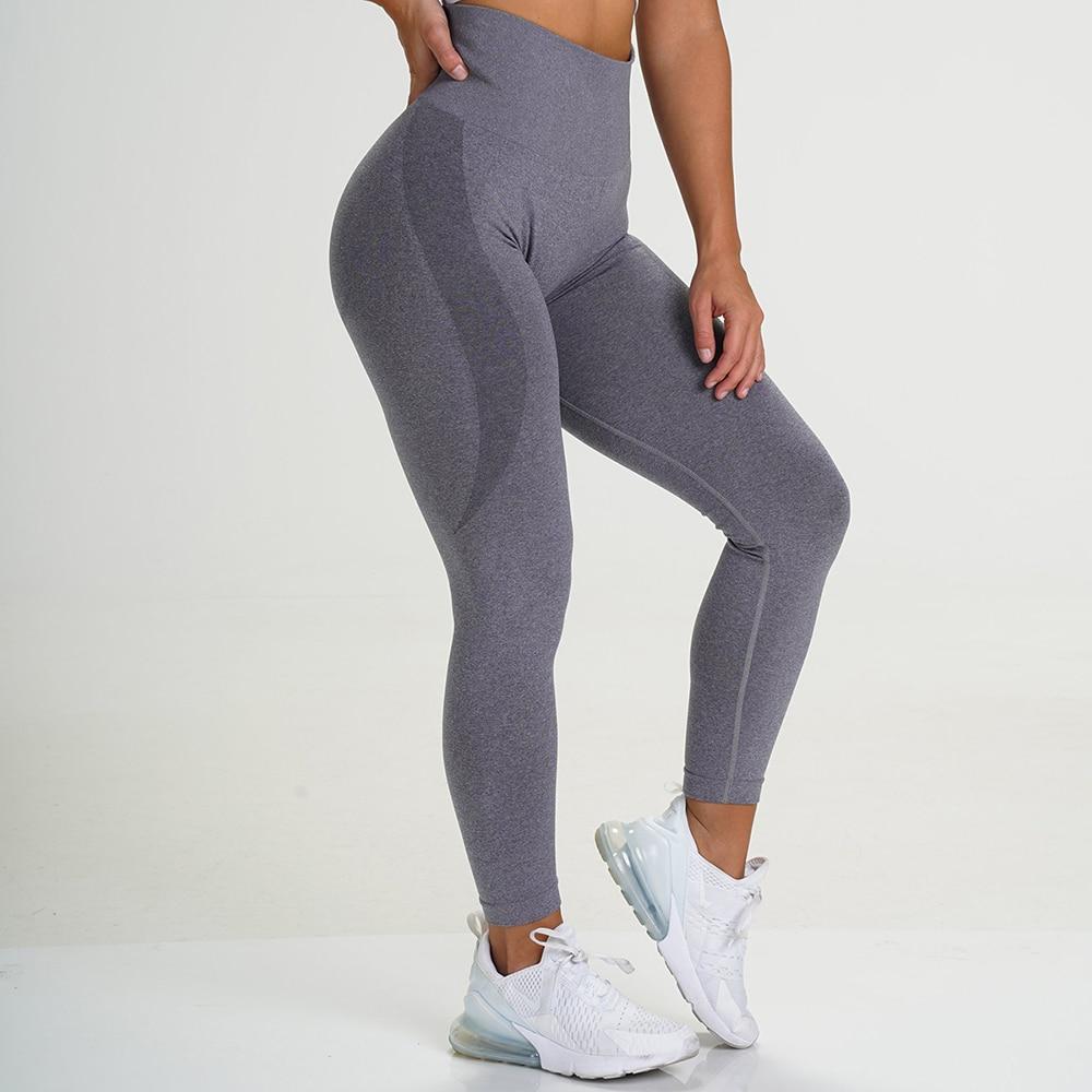 Women High Waist Seamless Leggings in various colors, showcasing the scrunch butt design and elastic waist for comfort and support during workouts.