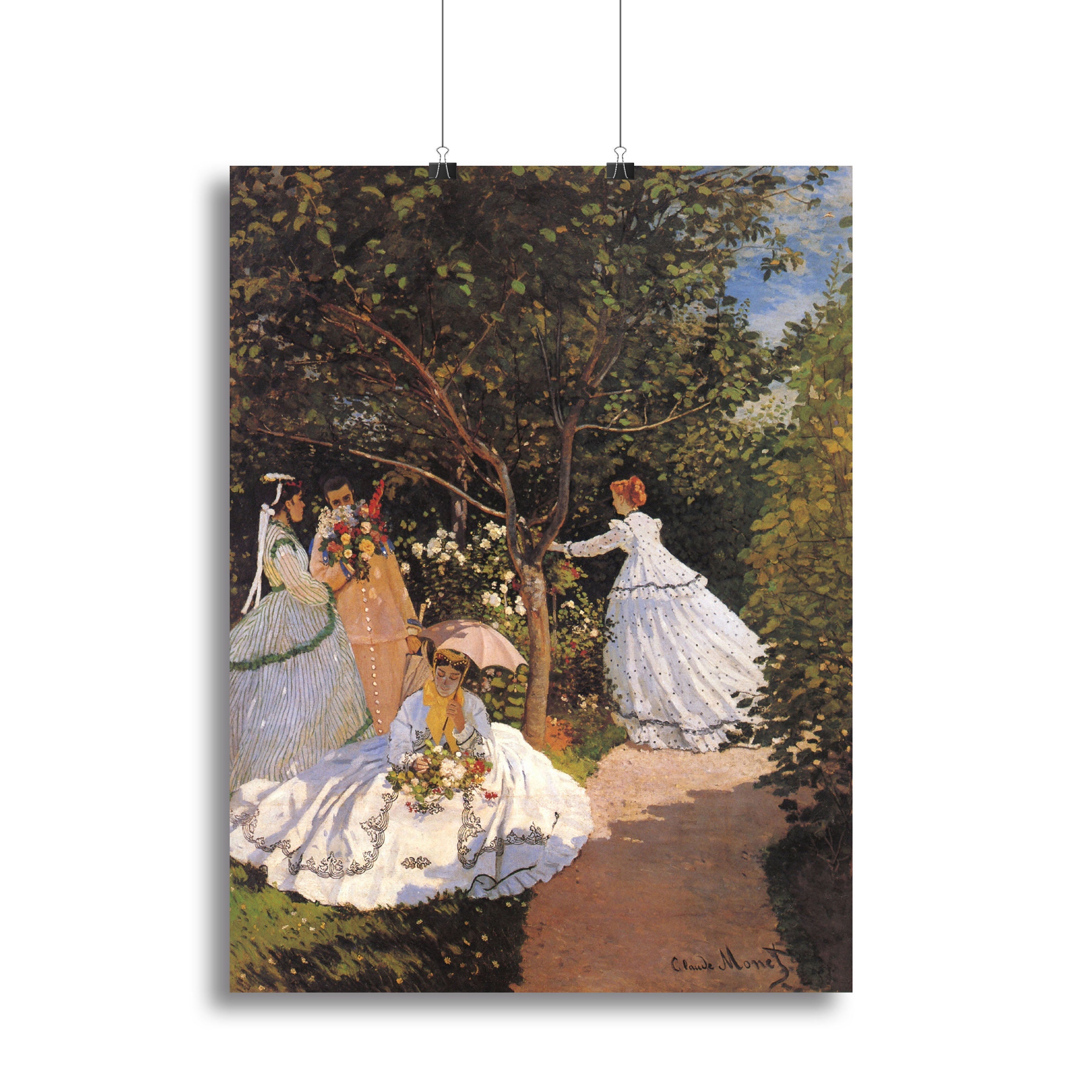Women in the Garden by Monet canvas print showcasing vibrant colors and serene garden scene.