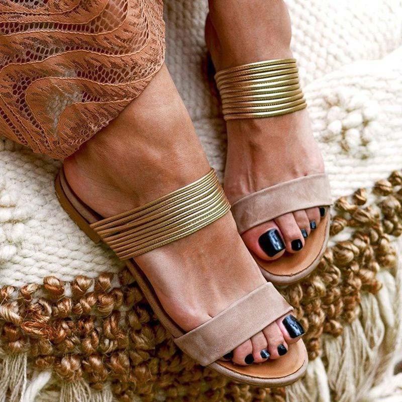 Women Sandals Rome featuring retro gladiator design, made from PU with a flat heel, perfect for summer casual wear.