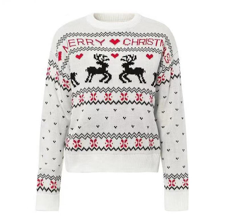 Women's Christmas Sweater featuring a trendy animal print design, made from soft fleece material, perfect for winter wear.