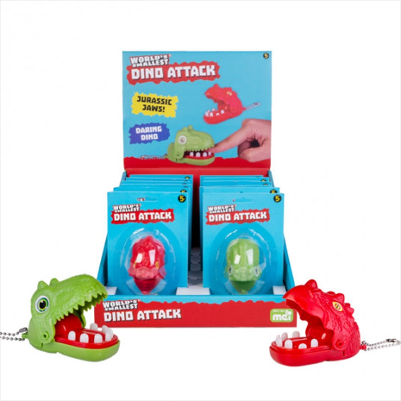 A colorful mini-sized dino attack game featuring a playful dinosaur design, perfect for bite-sized fun.