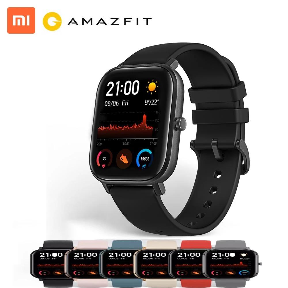 XiaoMi Amazfit GTS Smart Watch showcasing its sleek design and vibrant display, perfect for fitness tracking and daily use.