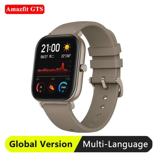 XiaoMi Amazfit GTS Smart Watch showcasing its sleek design and vibrant display, perfect for fitness tracking and daily use.