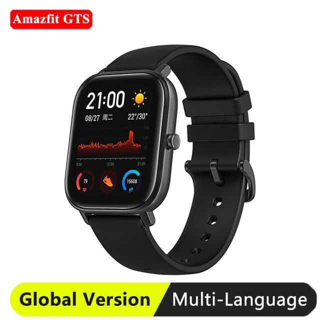 XiaoMi Amazfit GTS Smart Watch showcasing its sleek design and vibrant display, perfect for fitness tracking and daily use.