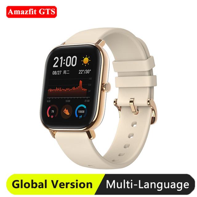 XiaoMi Amazfit GTS Smart Watch showcasing its sleek design and vibrant display, perfect for fitness tracking and daily use.