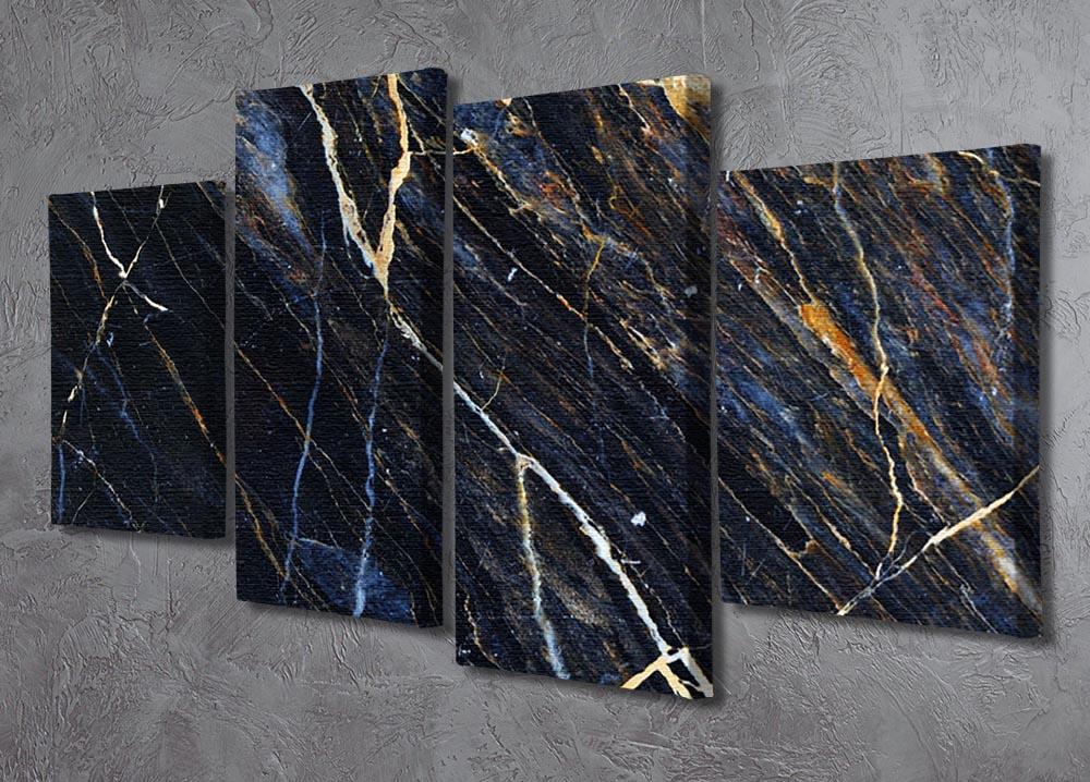 A vibrant yellow and white patterned 4 split panel canvas artwork, showcasing four equal sections that create a cohesive design.