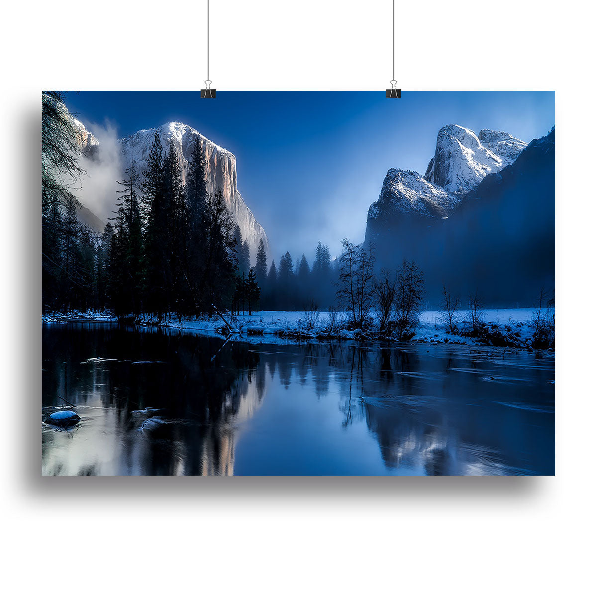 A beautiful canvas print of Yellowstone National Park showcasing vibrant landscapes and wildlife, perfect for home decor.