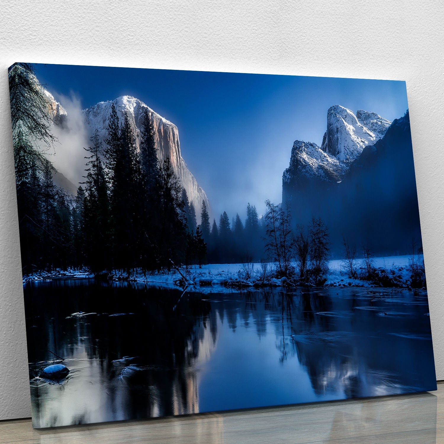 A beautiful canvas print of Yellowstone National Park showcasing vibrant landscapes and wildlife, perfect for home decor.