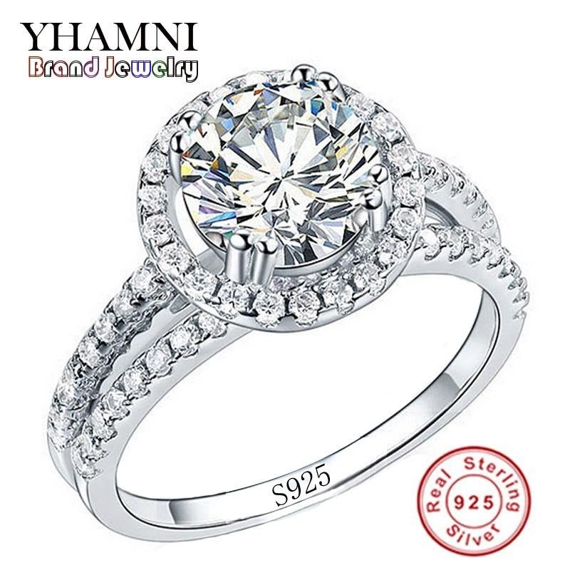 YHAMNI Fashion Jewelry Ring made of 925 sterling silver with cubic zirconia, showcasing elegant design and craftsmanship.