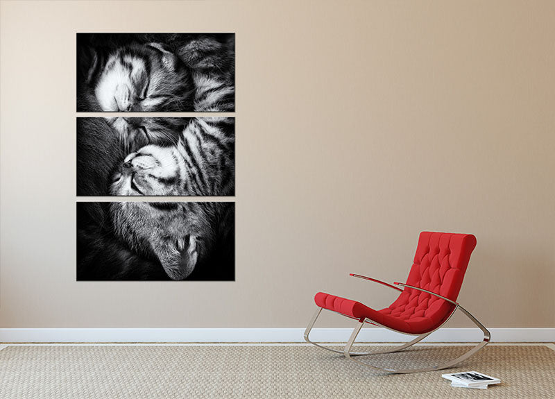 Yin and Yang 3 Split Panel Canvas Print featuring a harmonious design across three panels, perfect for modern decor.