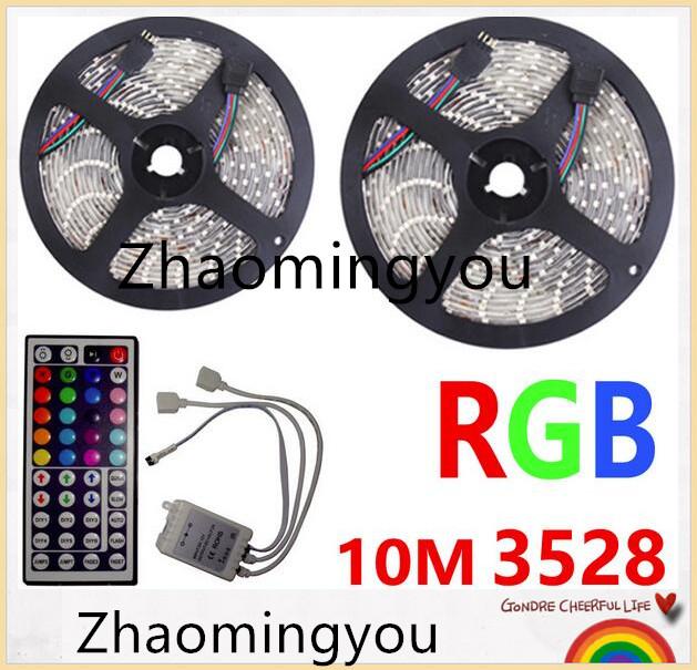 YON 10M LED Strip 3528 RGB Flexible Light showcasing vibrant colors and remote control features.