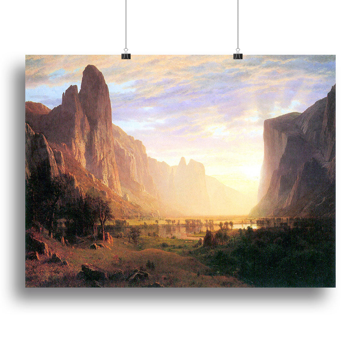 Yosemite Valley 3 canvas print featuring stunning natural landscapes by Bierstadt, showcasing vibrant colors and intricate details.