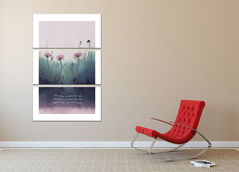 You Are Planted 3 Split Panel Canvas Print featuring vibrant colors and nature-inspired design, perfect for home decor.