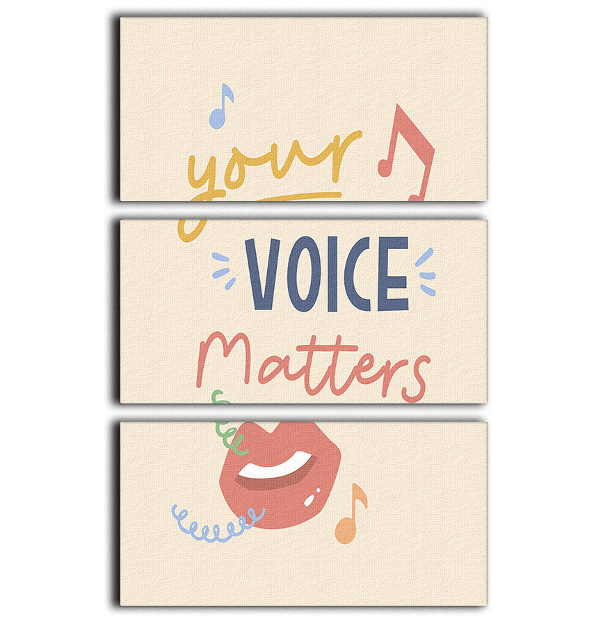 Your Voice Matters 3 Split Panel Canvas Print showcasing three high-quality canvases with captivating designs.