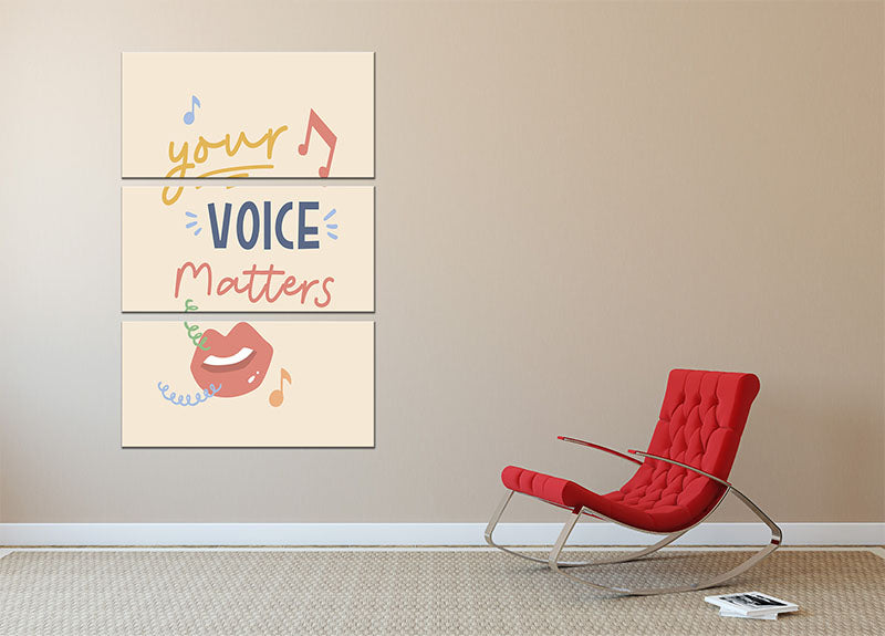 Your Voice Matters 3 Split Panel Canvas Print showcasing three high-quality canvases with captivating designs.