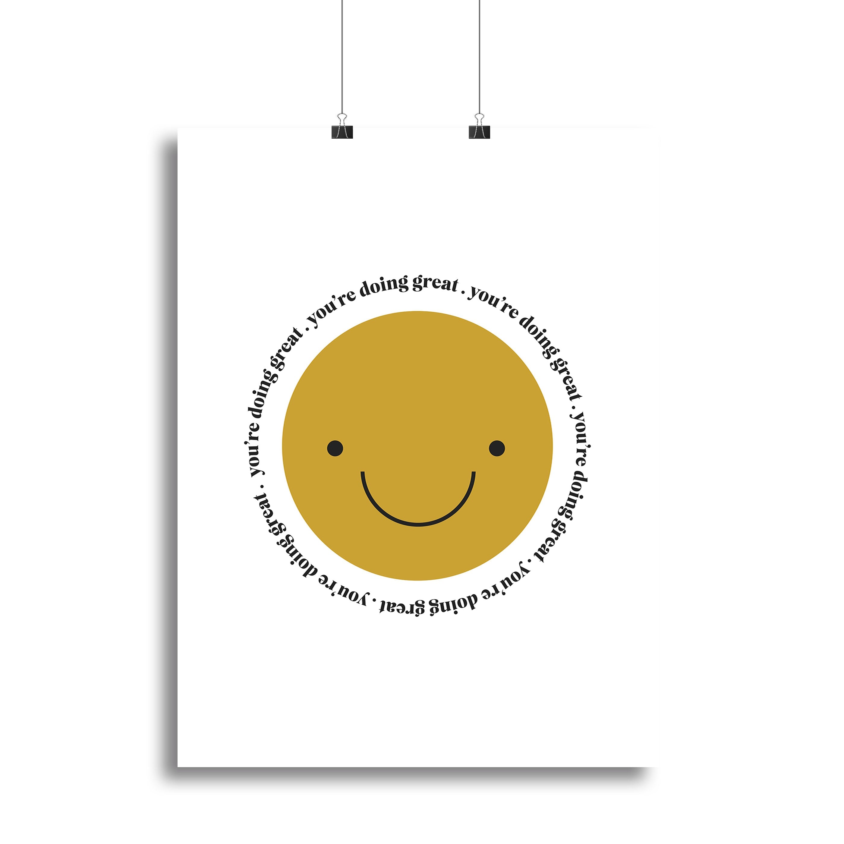 A vibrant canvas print featuring the motivational phrase 'You're Doing Great' in an elegant font, perfect for home or office decor.