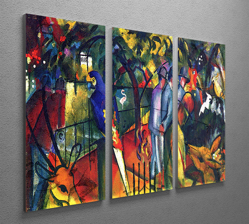 Macke 3 Split Panel Canvas Print featuring vibrant zoological gardens, enhancing interior decor with elegance.