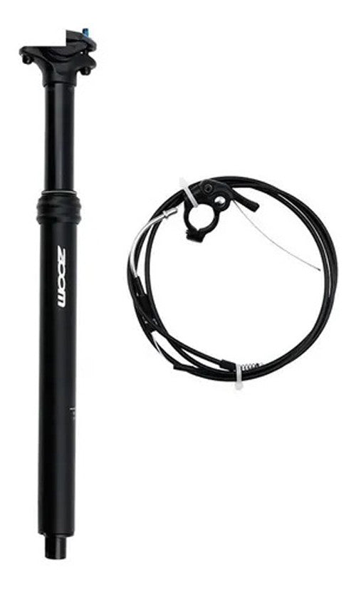 ZOOM SPD-801N Adjustable Height Dropper Seat Post with thumb remote lever, designed for internal cable routing, 30.9 mm diameter.
