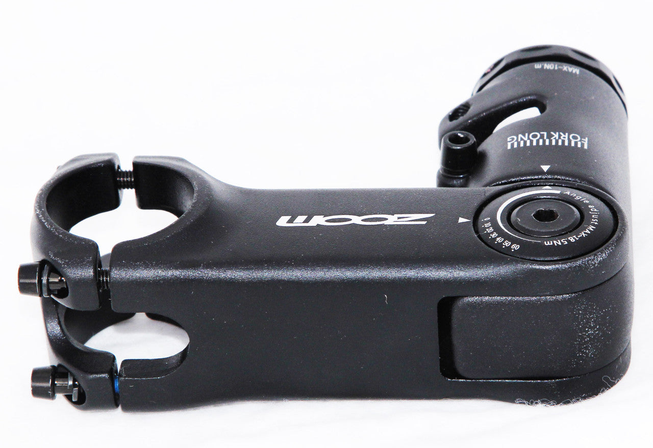 ZOOM TDS-D616 height adjustable stem for MTB and eBike, featuring cable integration and a sleek black finish.