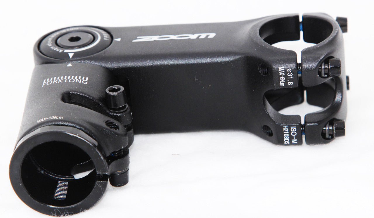 ZOOM TDS-D616 height adjustable stem for MTB and eBike, featuring cable integration and a sleek black finish.
