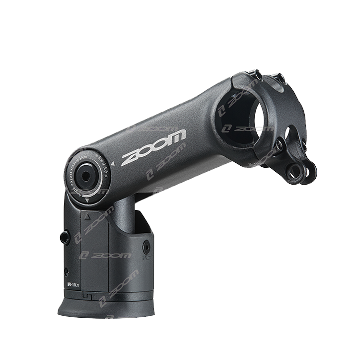 ZOOM TDS-D636 Height Adjustable Stem for MTB and Ebike, featuring cable integration and a sleek black design.