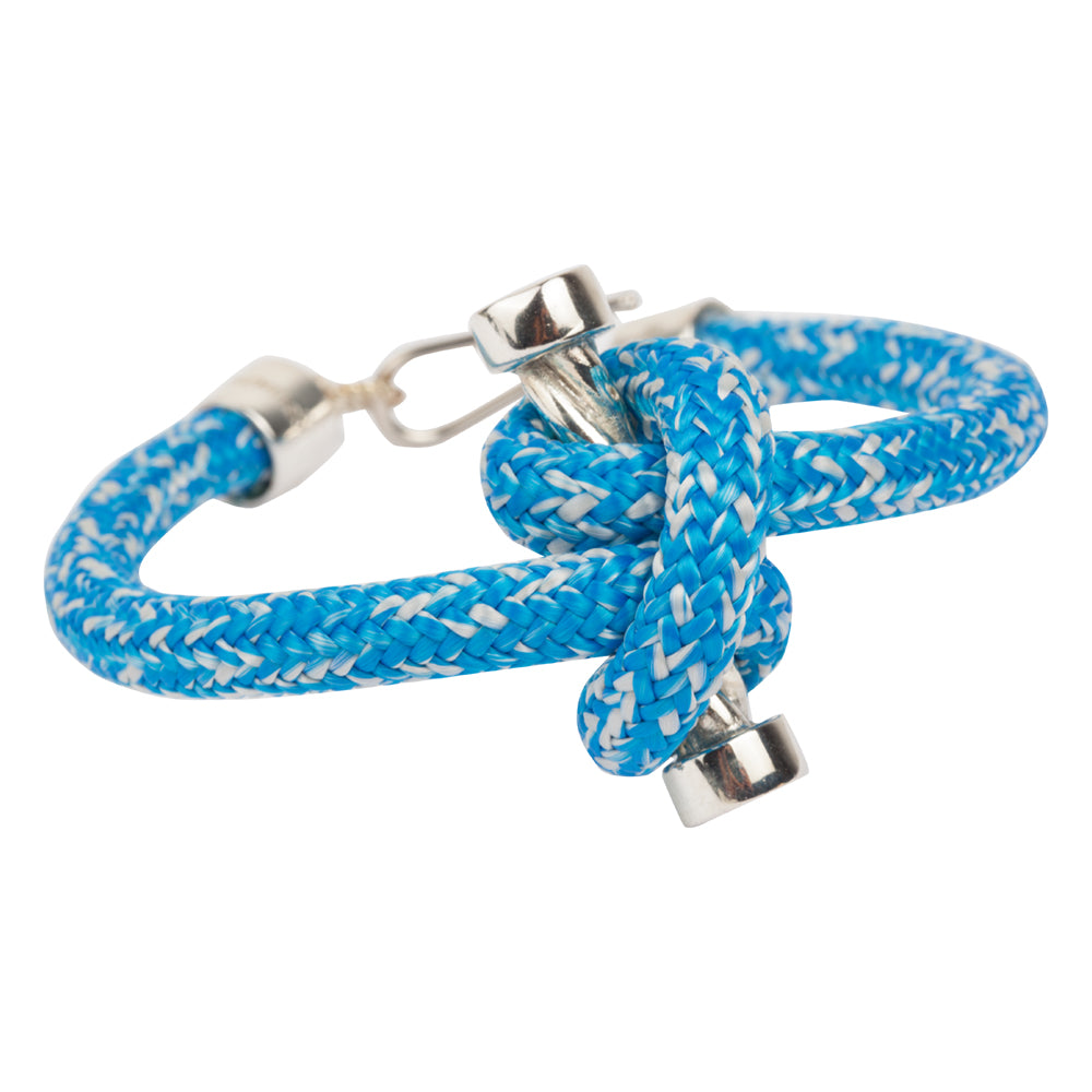 Anemoss Marine Collection Herrenarmband mit Seemannsknoten, versilbertes Seilarmband in Blau und Weiß, stilvolles Design für Männer.