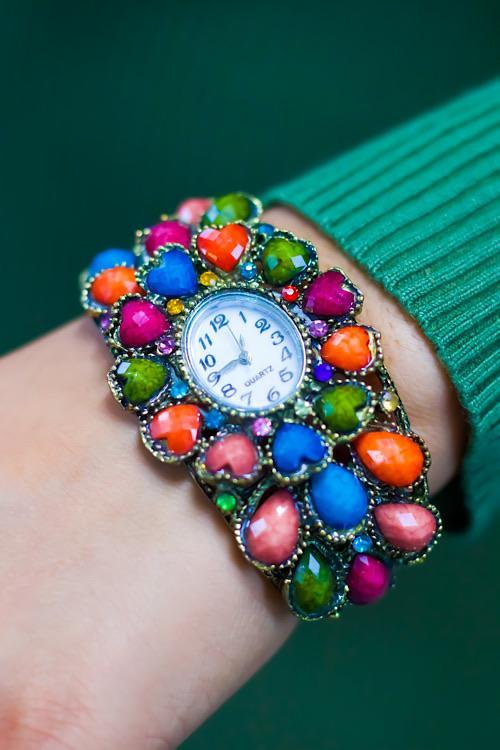 Antique Series Flamingo Bracelet made of high-quality brass with intricate design and multi-color finish.