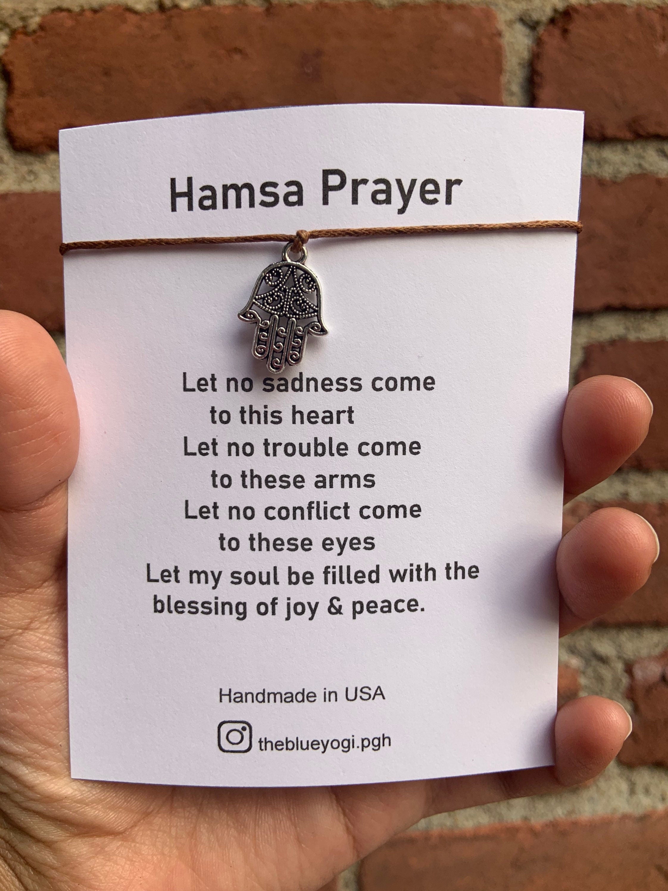 Handmade Hamsa Bracelet featuring a tie closure, showcasing a boho style with spiritual significance.