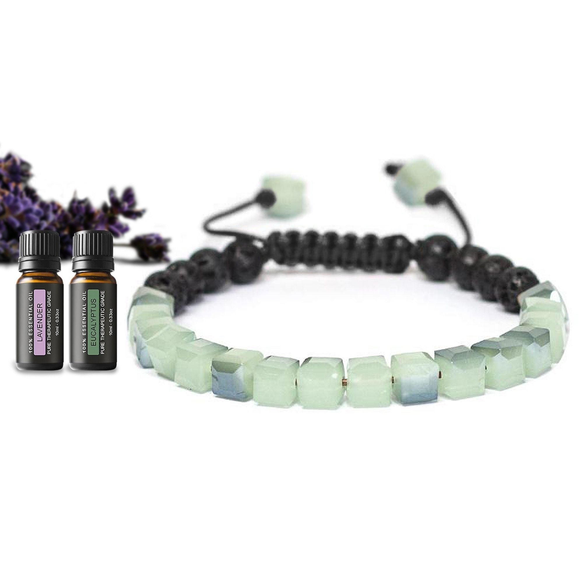 Lava Stone Glass Diffuser Bracelet with colorful glass beads and essential oils, showcasing its stylish design and therapeutic benefits.