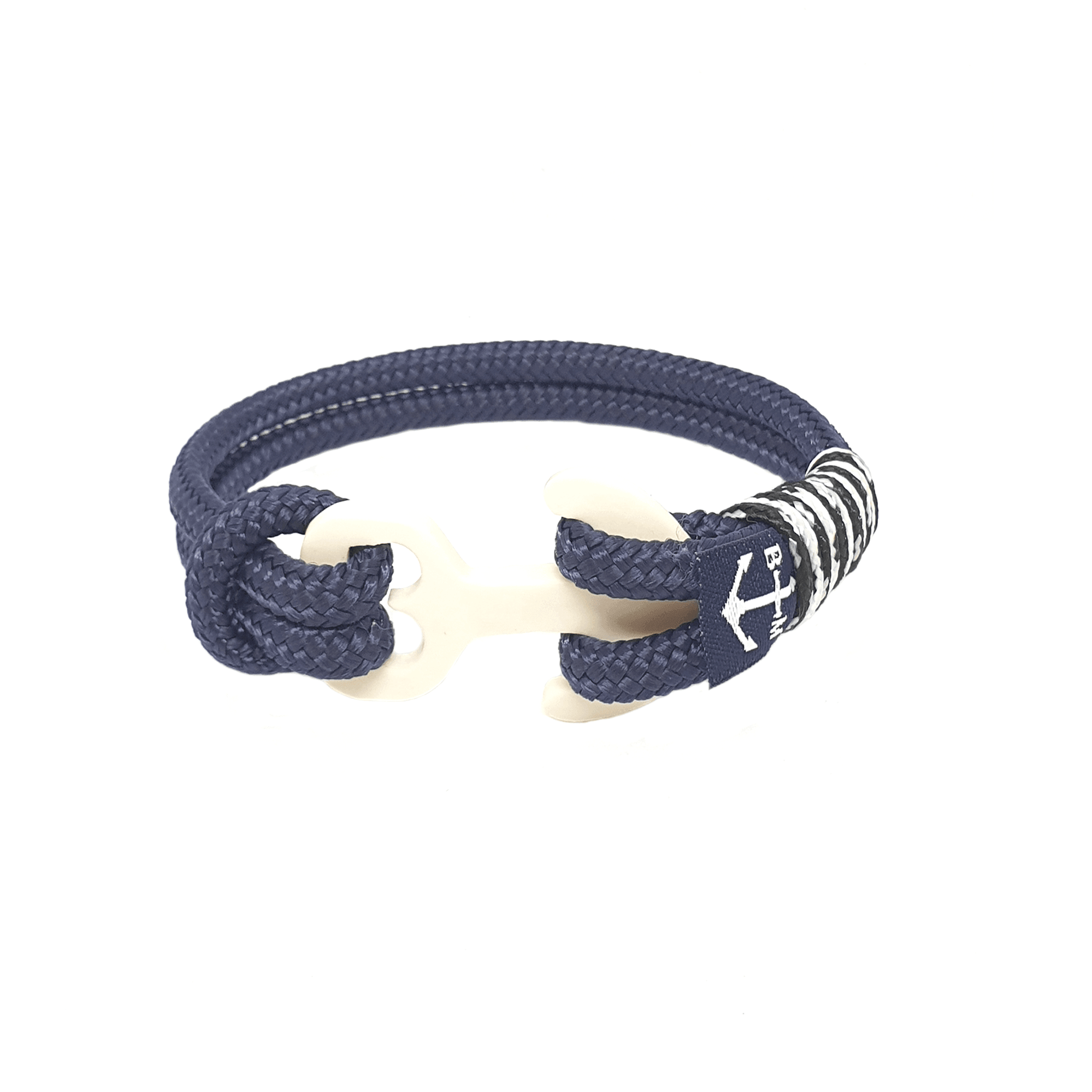 Lonan Nautical Bracelet made of high-quality marine ropes with a stainless steel anchor, showcasing a stylish design suitable for both men and women.