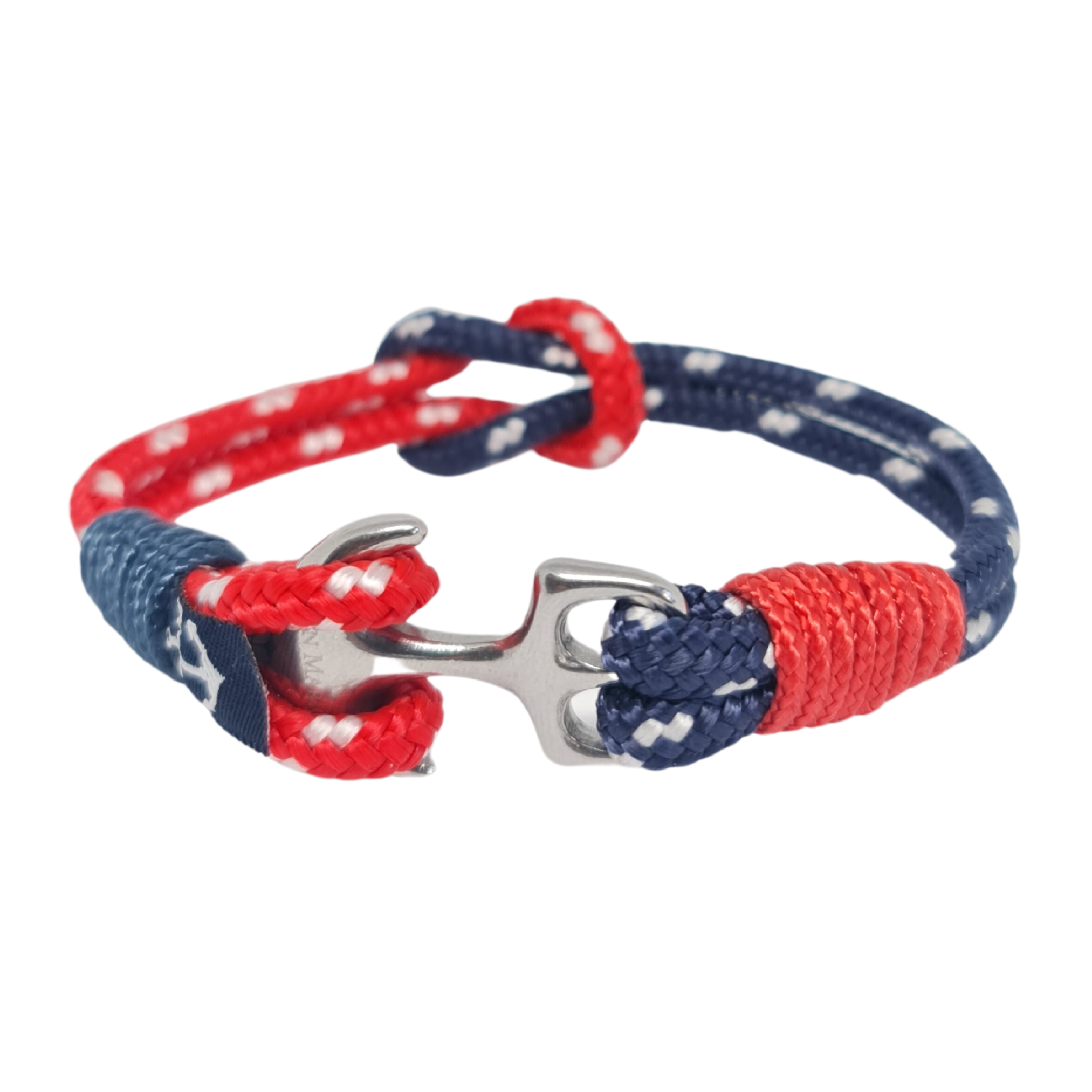 Teagan Bracelet featuring nautical ropes and a wooden anchor, handmade in Dublin, Ireland.