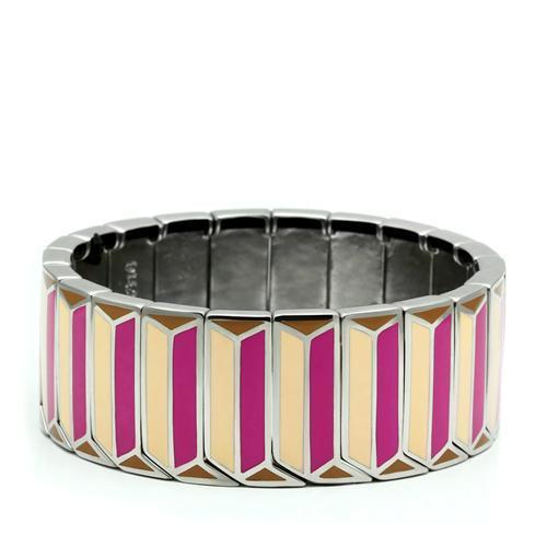 TK299 High Polished Stainless Steel Bracelet showcasing its sleek design and shiny finish, perfect for any occasion.