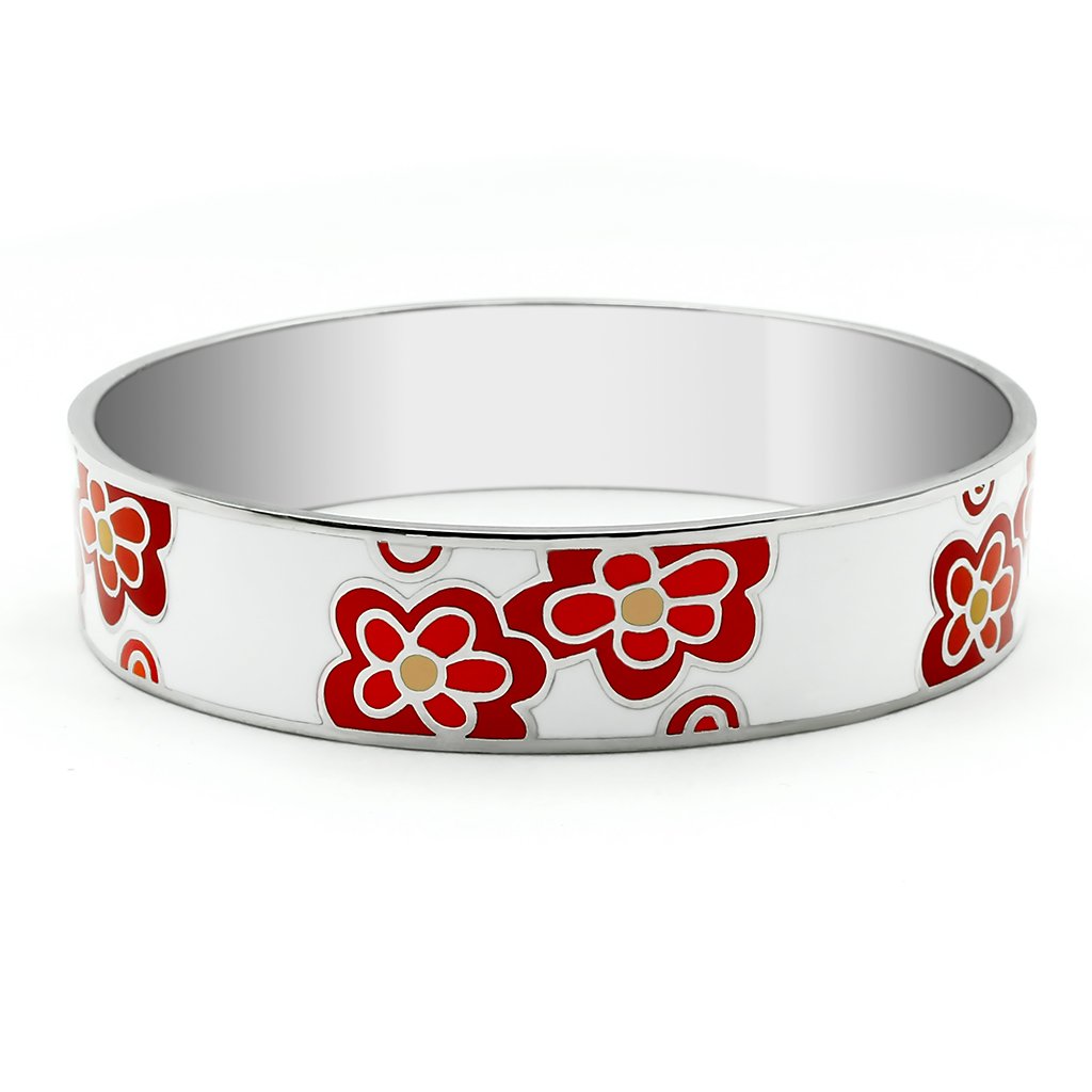 TK295 High Polished Stainless Steel Bracelet with a sleek, shiny finish, showcasing its minimalist design and durable material.