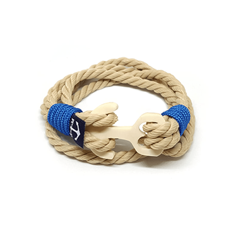Wrap Nautical Bracelet by Bran Marion featuring high-quality nautical ropes and a stainless steel anchor, perfect for sailors and travelers.