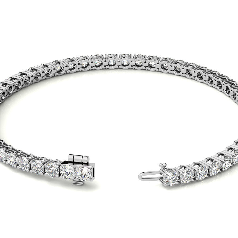 8.5 CTW Lab Grown Diamond Tennis Bracelet in 14kt White and Yellow Gold, featuring 45 round brilliant diamonds.