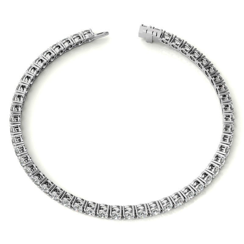 8.5 CTW Lab Grown Diamond Tennis Bracelet in 14kt White and Yellow Gold, featuring 45 round brilliant diamonds.