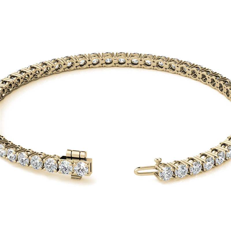 8.5 CTW Lab Grown Diamond Tennis Bracelet in 14kt White and Yellow Gold, featuring 45 round brilliant diamonds.