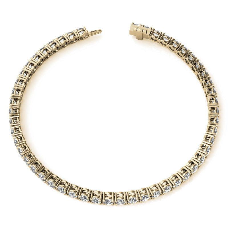 8.5 CTW Lab Grown Diamond Tennis Bracelet in 14kt White and Yellow Gold, featuring 45 round brilliant diamonds.