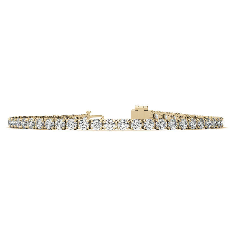 8.5 CTW Lab Grown Diamond Tennis Bracelet in 14kt White and Yellow Gold, featuring 45 round brilliant diamonds.