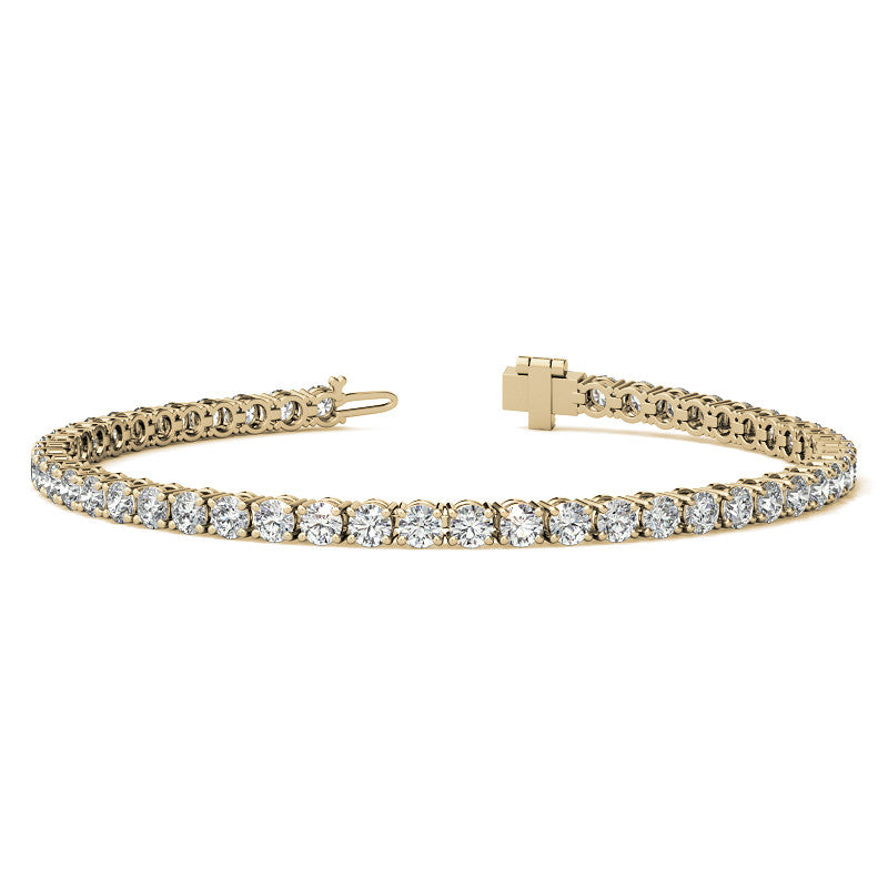 8.5 CTW Lab Grown Diamond Tennis Bracelet in 14kt White and Yellow Gold, featuring 45 round brilliant diamonds.