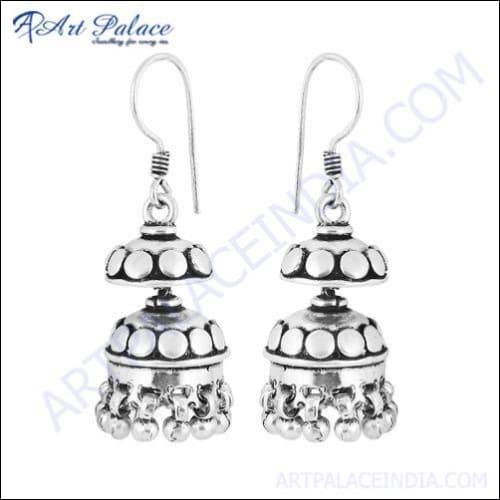 Elegant 925 silver earrings featuring a checker cut pear lapis gemstone, showcasing a rich blue color with golden flecks.