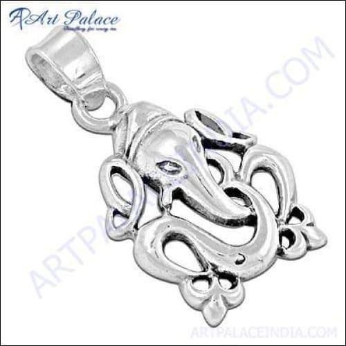 925 Silver Ganesh Pendant featuring intricate design and fine finishing, symbolizing prosperity and good fortune.