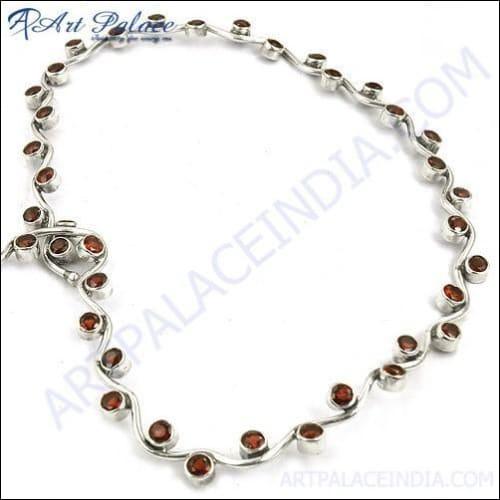 Elegant 925 Silver Red Garnet Earring and Necklace Set showcasing deep red garnet stones in a beautiful silver setting.