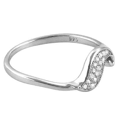 A beautiful 925 sterling silver ring featuring sparkling cubic zirconia stones, showcasing intricate design and elegance.