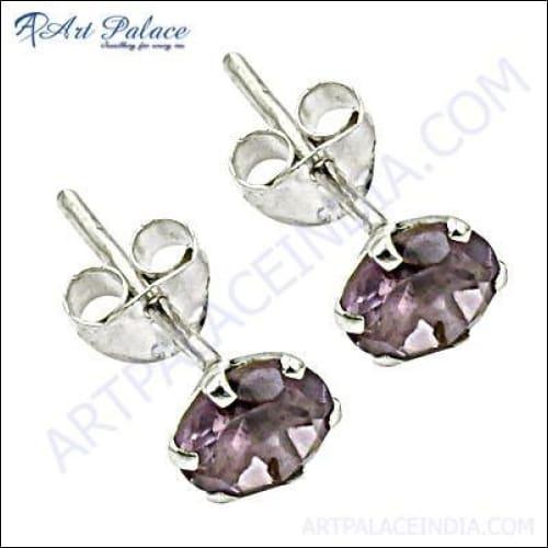 Elegant 925 sterling silver earrings featuring stunning amethyst stones, perfect for special occasions.