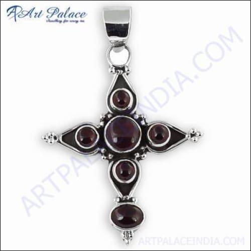 A beautiful 925 sterling silver pendant featuring multi-garnet gemstones, showcasing vibrant colors and intricate design.